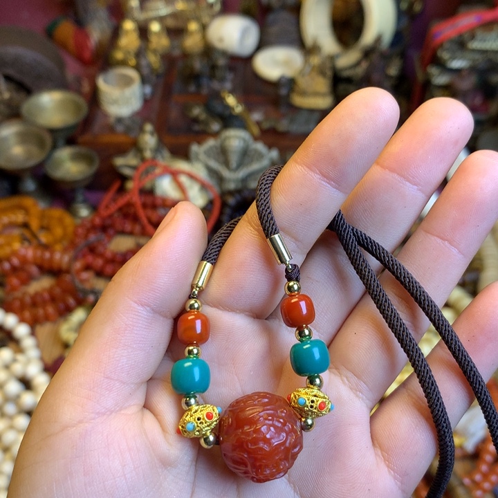 星月菩提吊坠藏传喜马拉雅艺术品