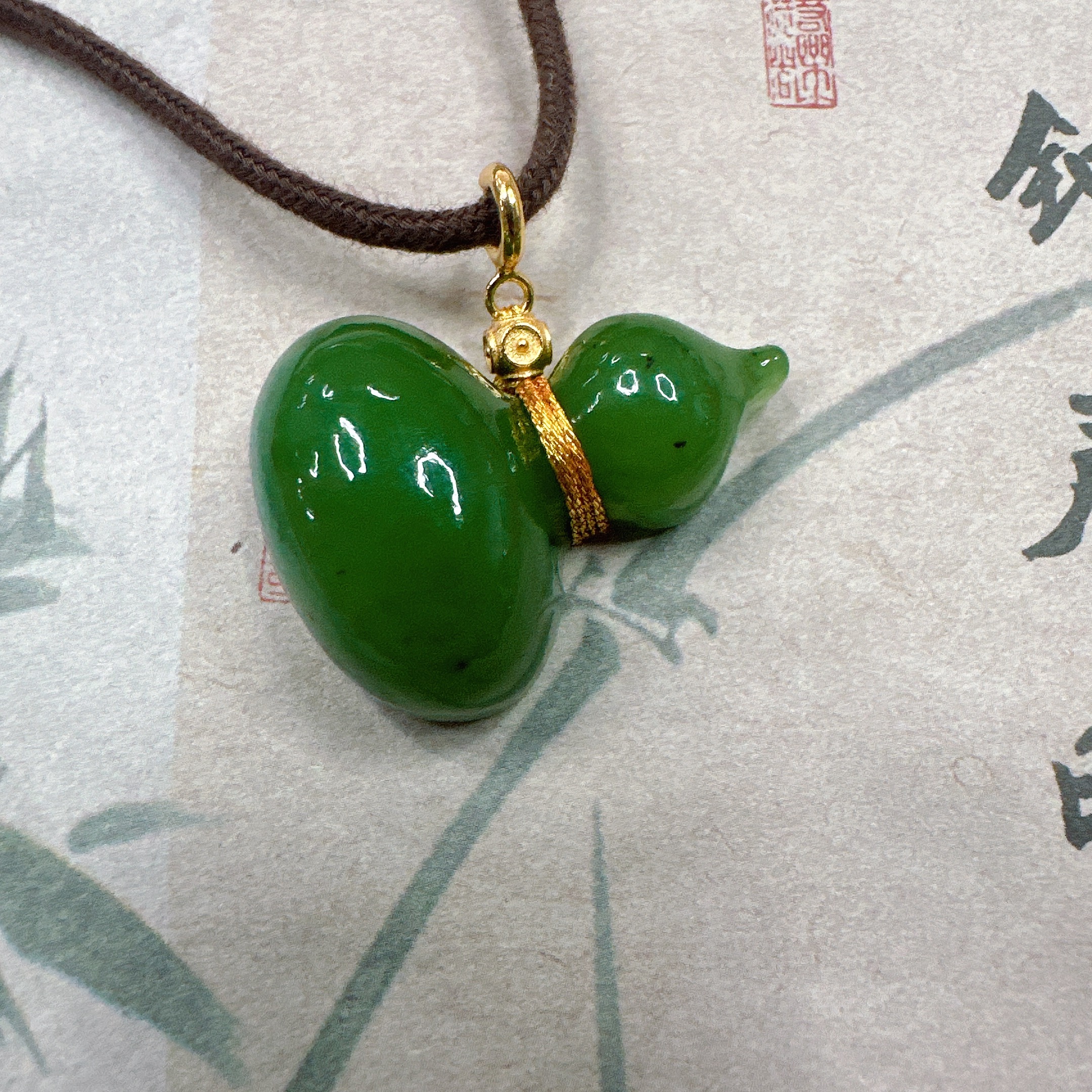 【十一臻选】天然和田玉碧玉小蛮腰葫芦吊坠（多样性发其一） xw