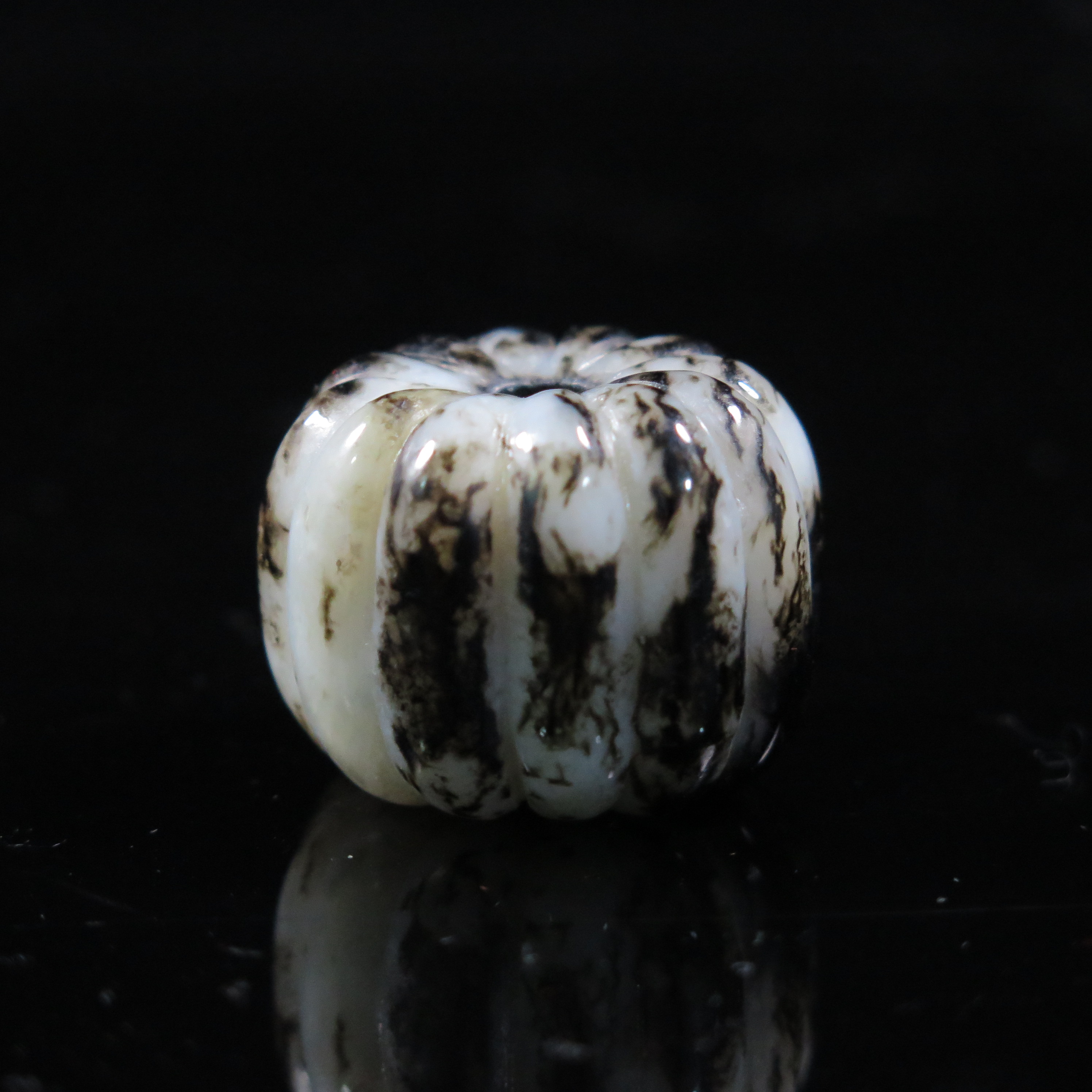 清代老提油瓜棱珠饰/HY589811/和田玉/槐荫山房