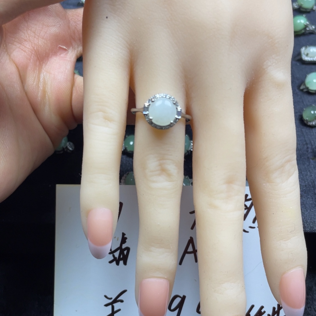 翡翠银S925镶嵌戒指