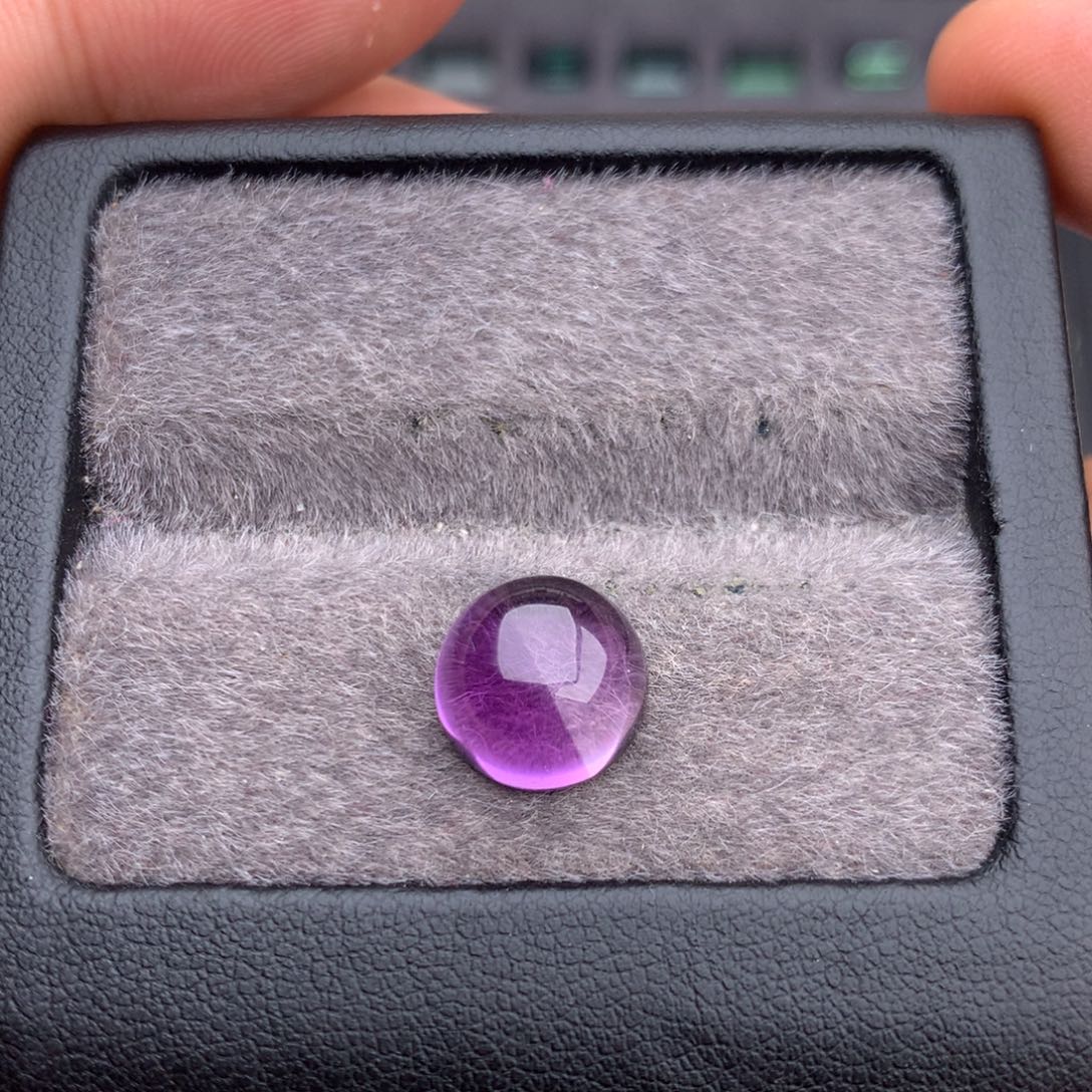 珠宝半成品紫晶未镶嵌圆10素面