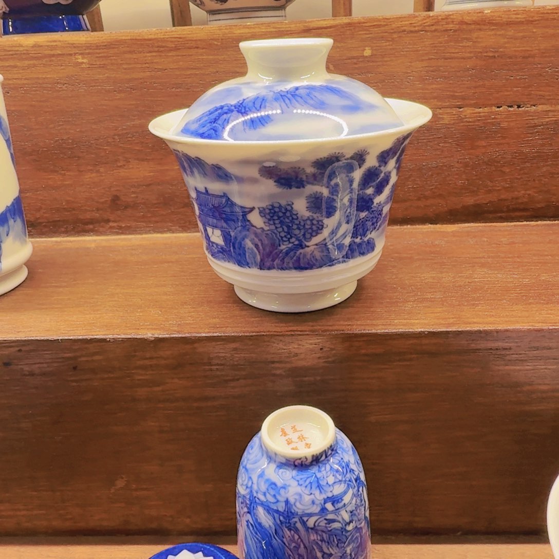 泥塑木**?盖碗手工手绘