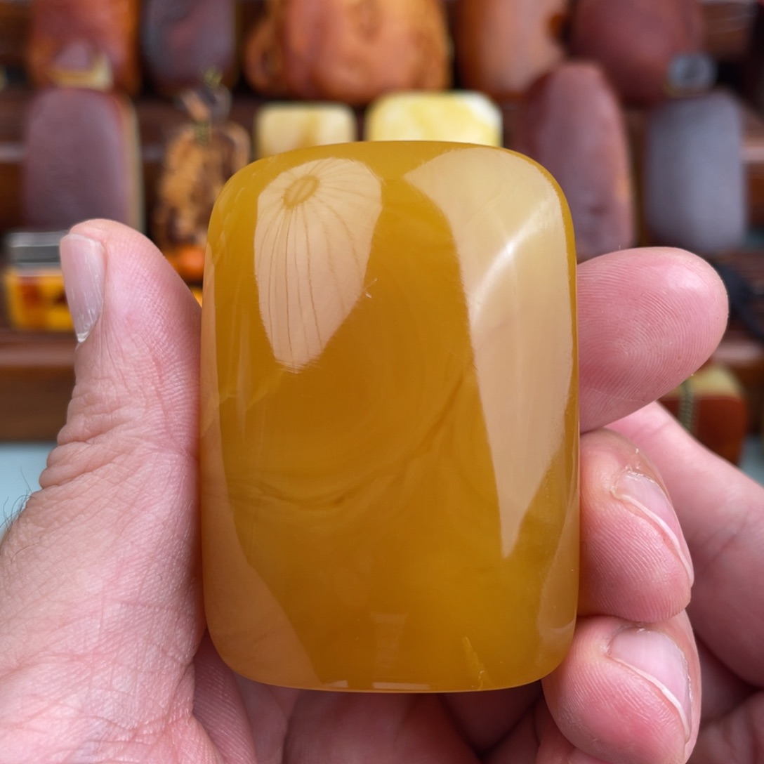 定制琥珀未镶嵌蜜蜡平安无事牌