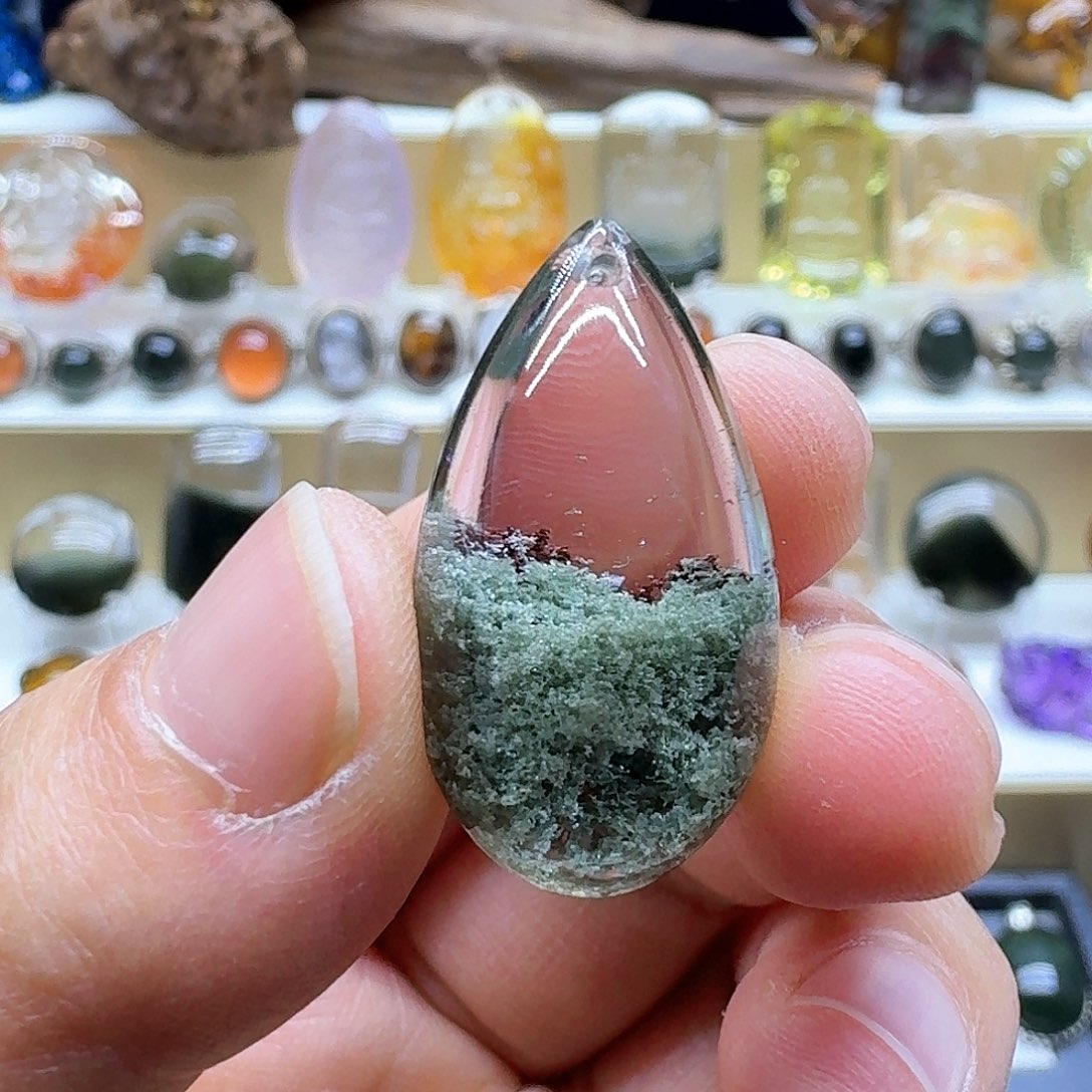 水晶颈饰银S925镶嵌吊坠