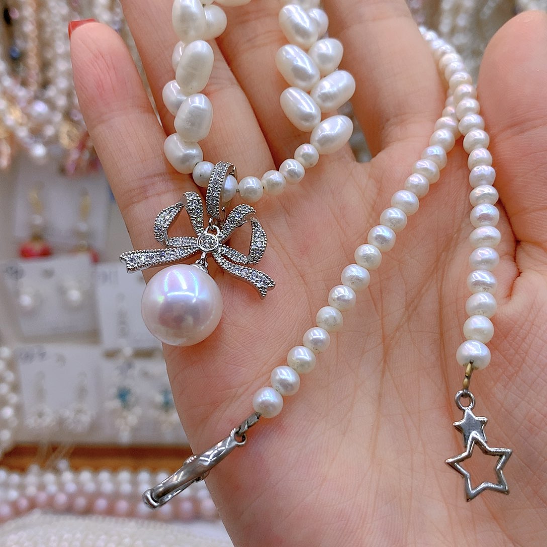 银S925镶嵌淡水珍珠发饰冰**李