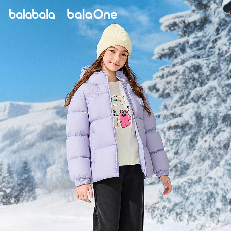 巴拉巴拉balaOne儿童羽绒服男童女童户外三防保暖上衣冬季蓬松新