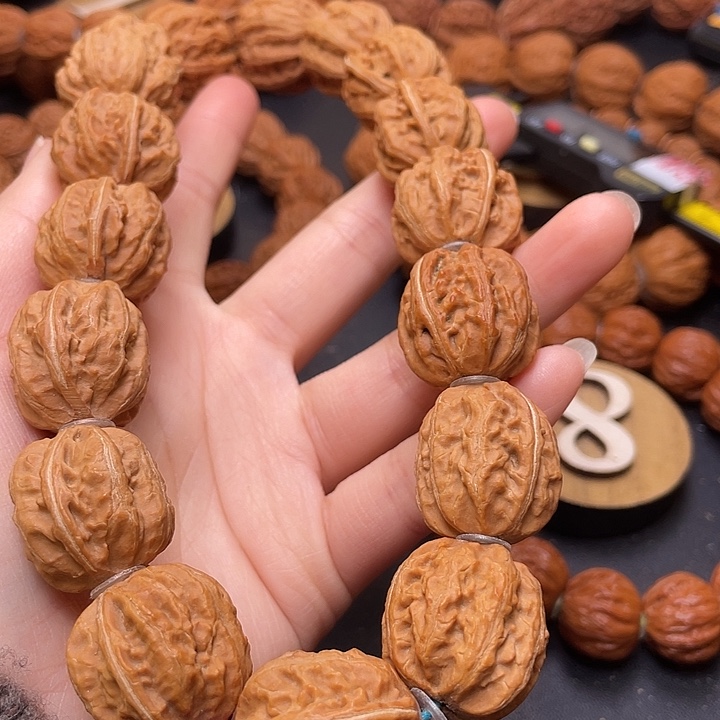 把件文玩核桃原皮京八棱手尺