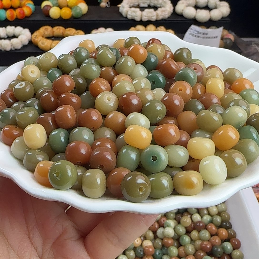 菩提根/象牙果手串微瑕卡10非料唐三彩桶100卡牌➕20颗