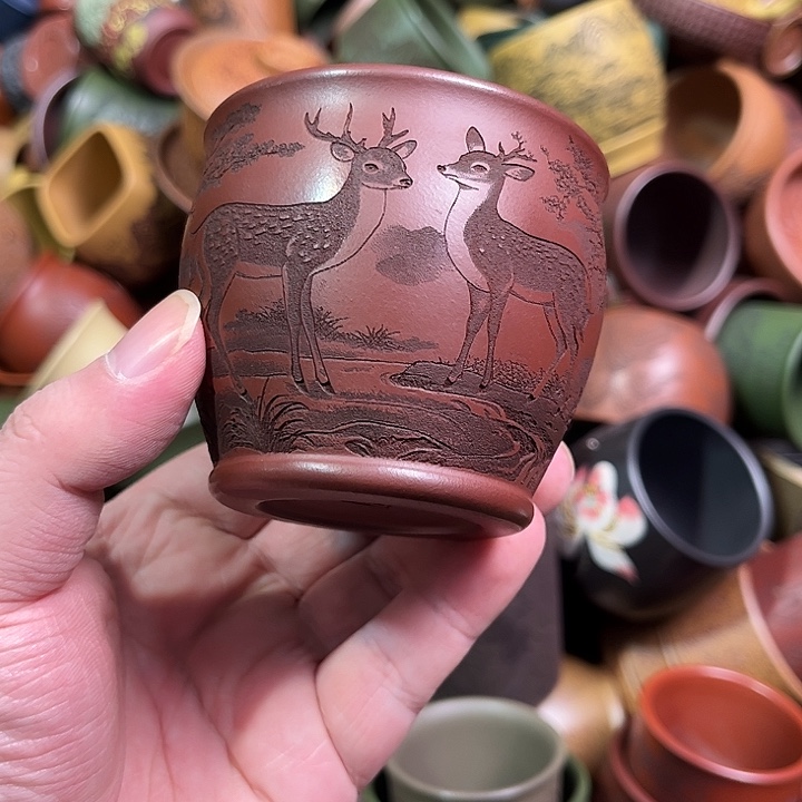 紫砂茶杯全手工紫砂主人杯