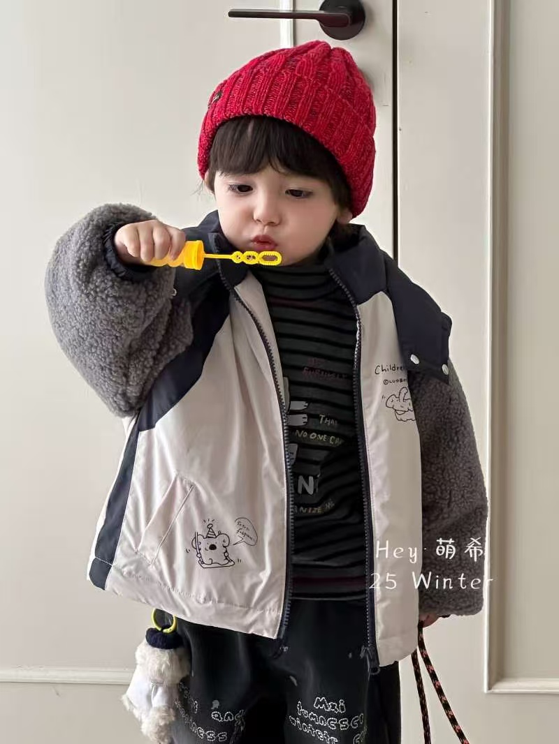 01-90男童秋冬季加绒打底卫衣马甲牛仔