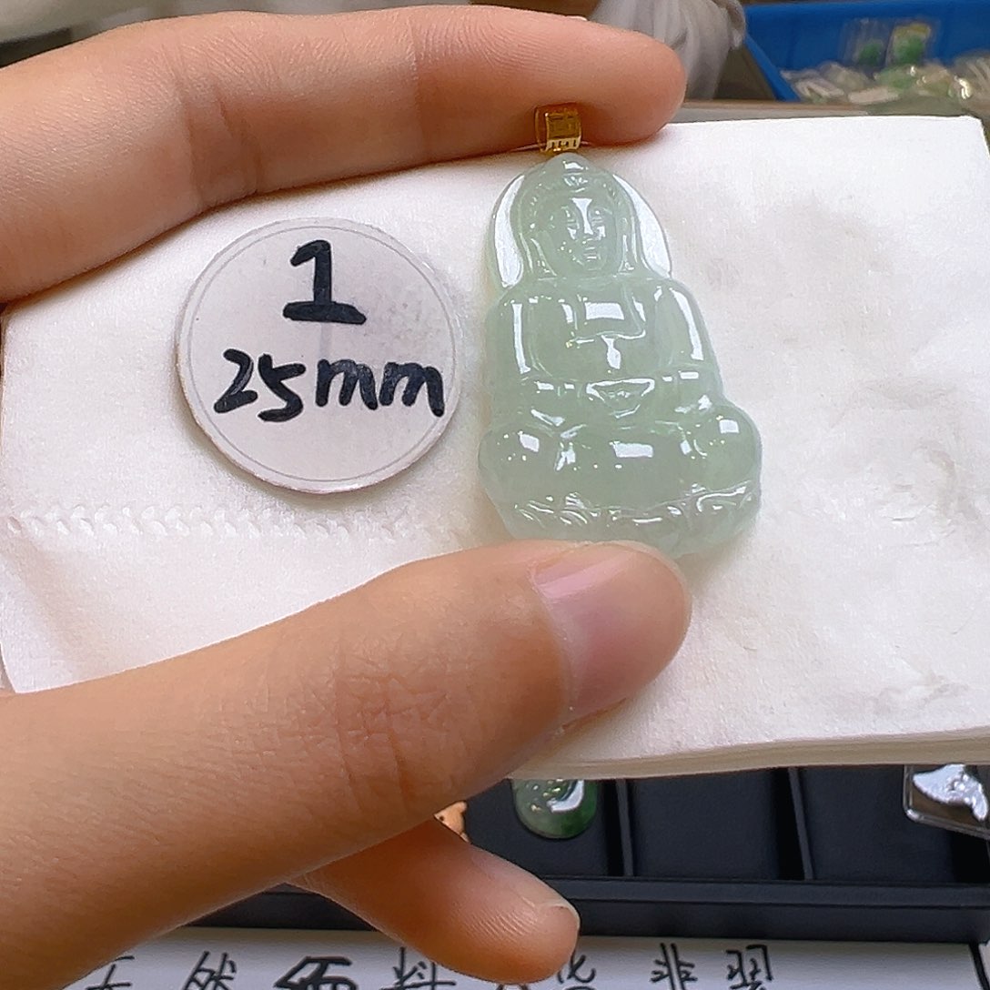 翡翠吊坠(不含链)18K金镶嵌翡翠