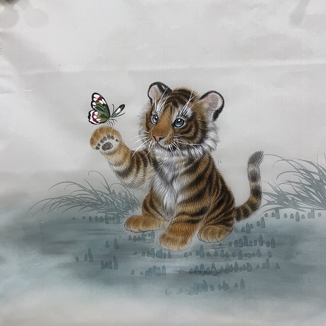 国画精品作品丝绢作品