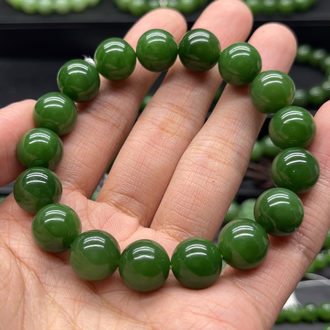 和田玉（碧玉）手链未镶嵌石*啊