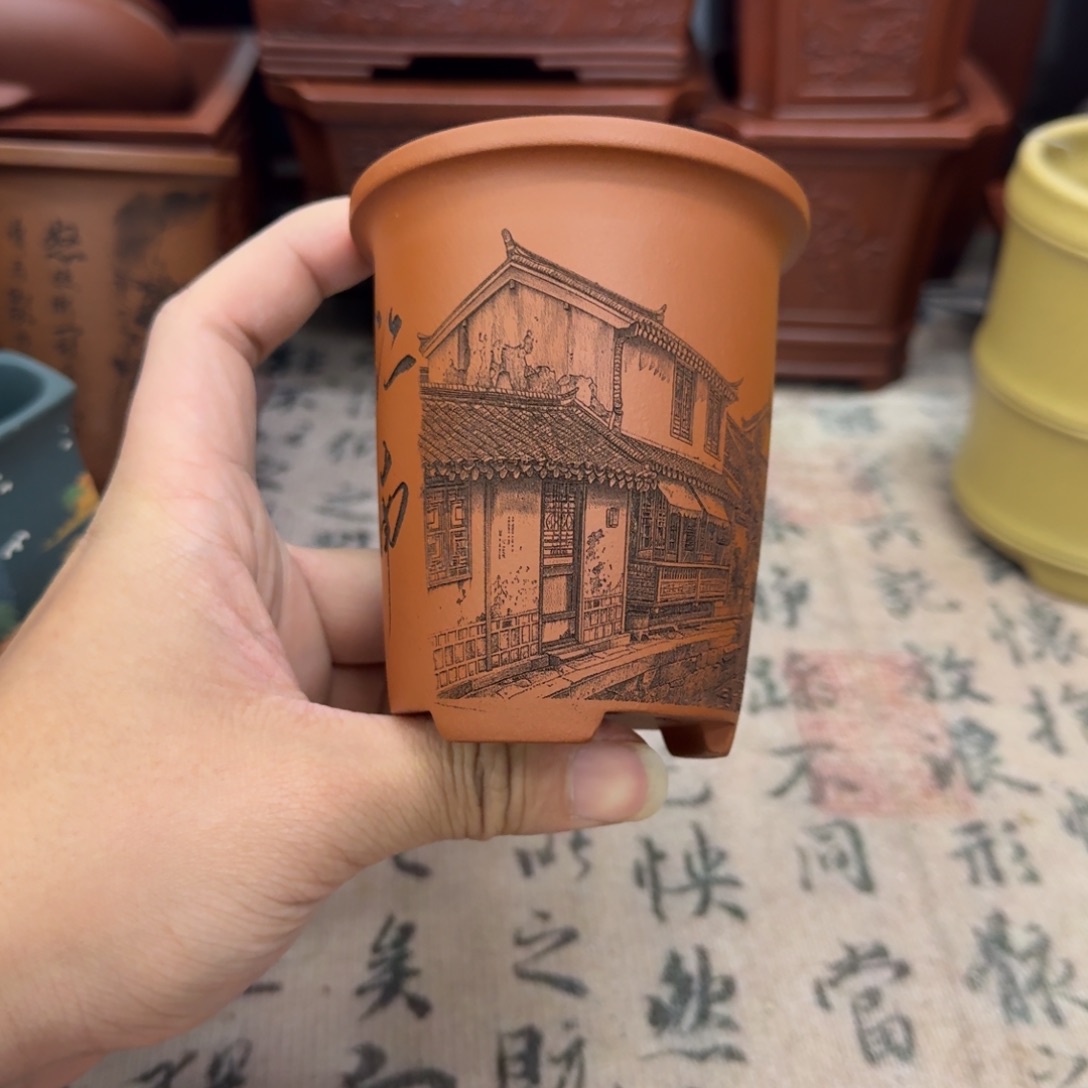 紫砂花盆宜兴紫砂正品6.5x9 