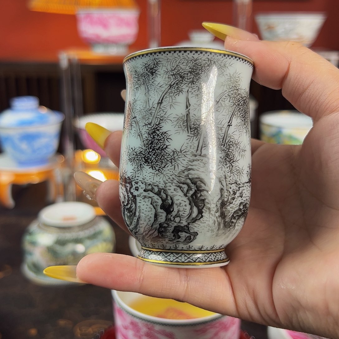 杯墨彩墨竹主人杯
