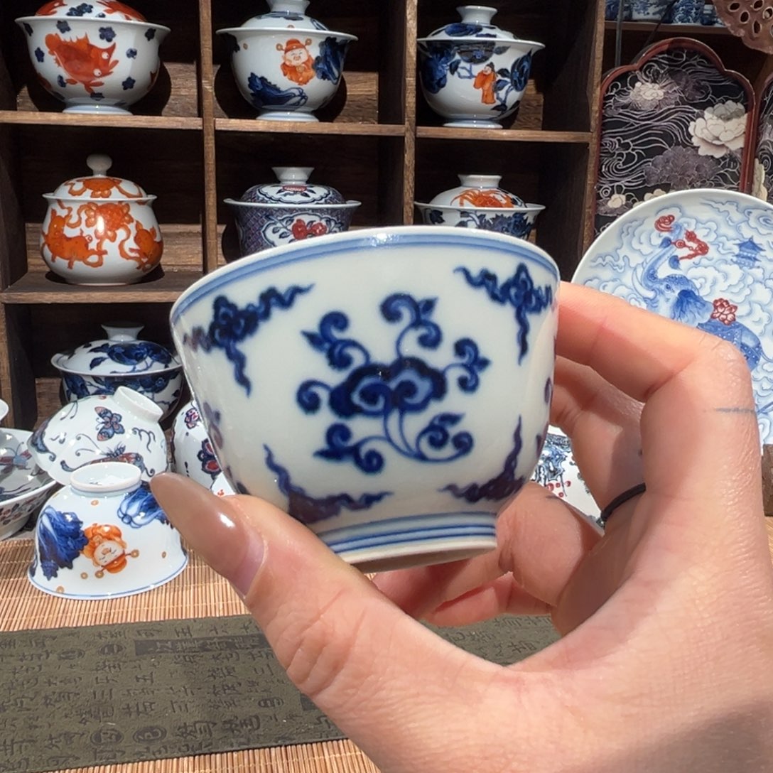 陶杯子柴窑景德镇陶瓷主人杯