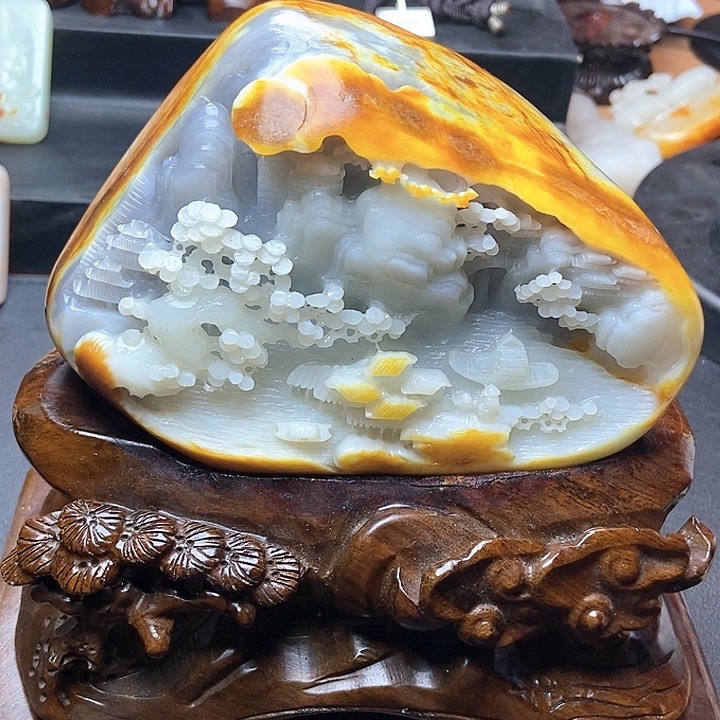 和田玉挂件未镶嵌蓝*N