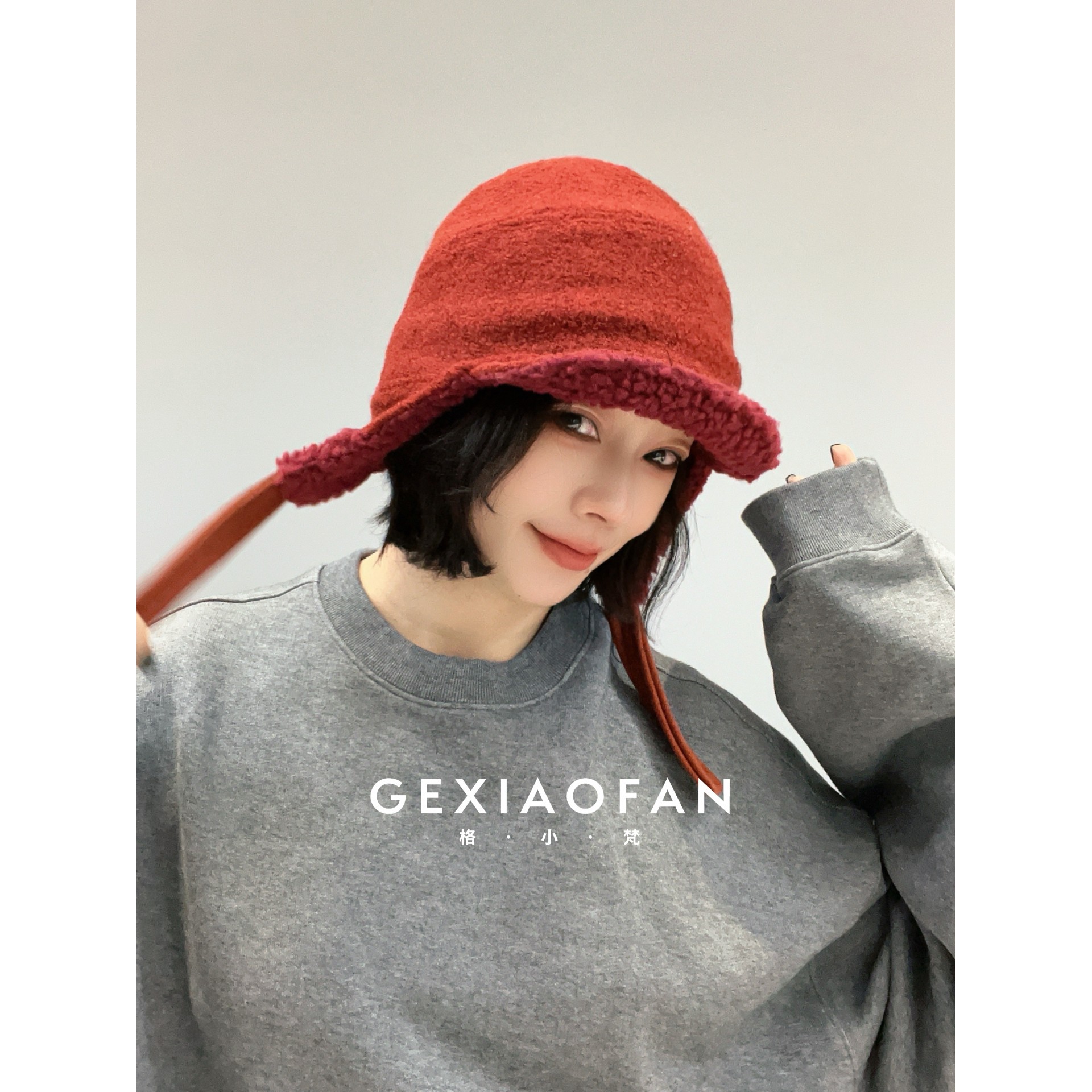 格小梵 ·日本ca4l保暖飞行帽羊毛防寒护耳帽女冬季雷锋亲子帽男