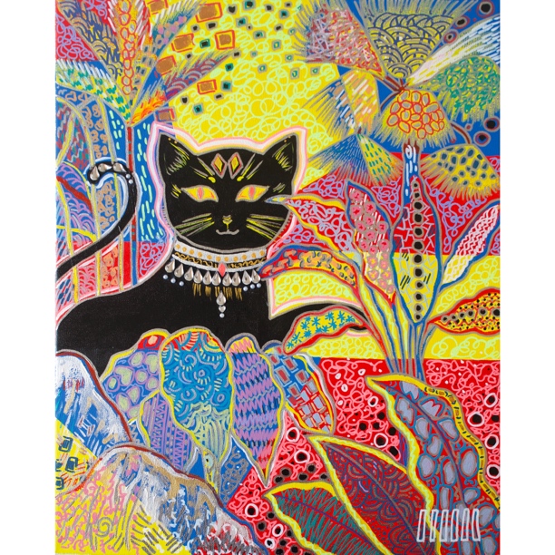 《猫咪》限量1件100%手绘画布艺术原作 王甜心监制