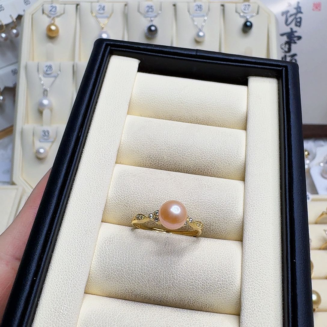 淡水珍珠戒指银S925镶嵌