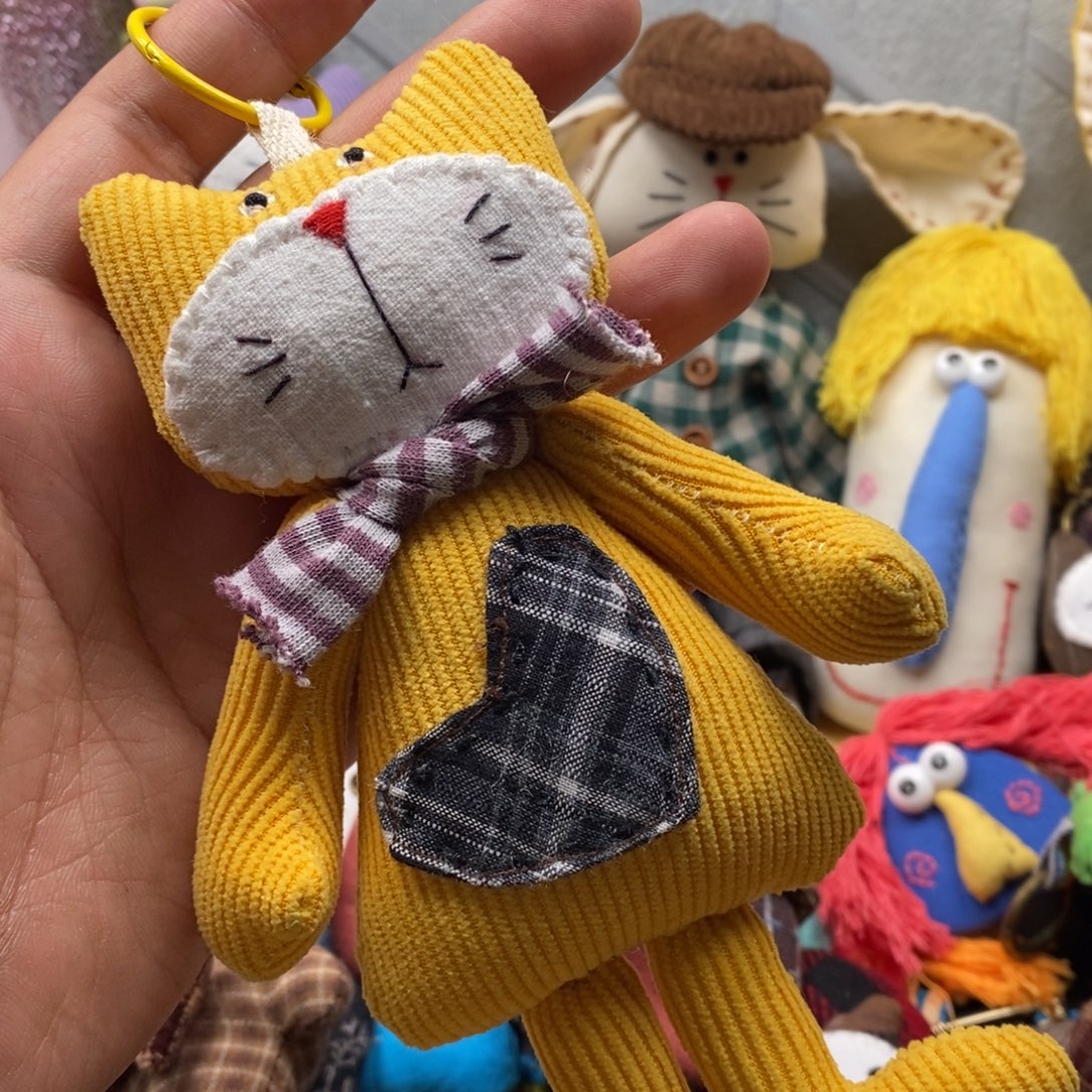 棉亚麻猫咪挂件的