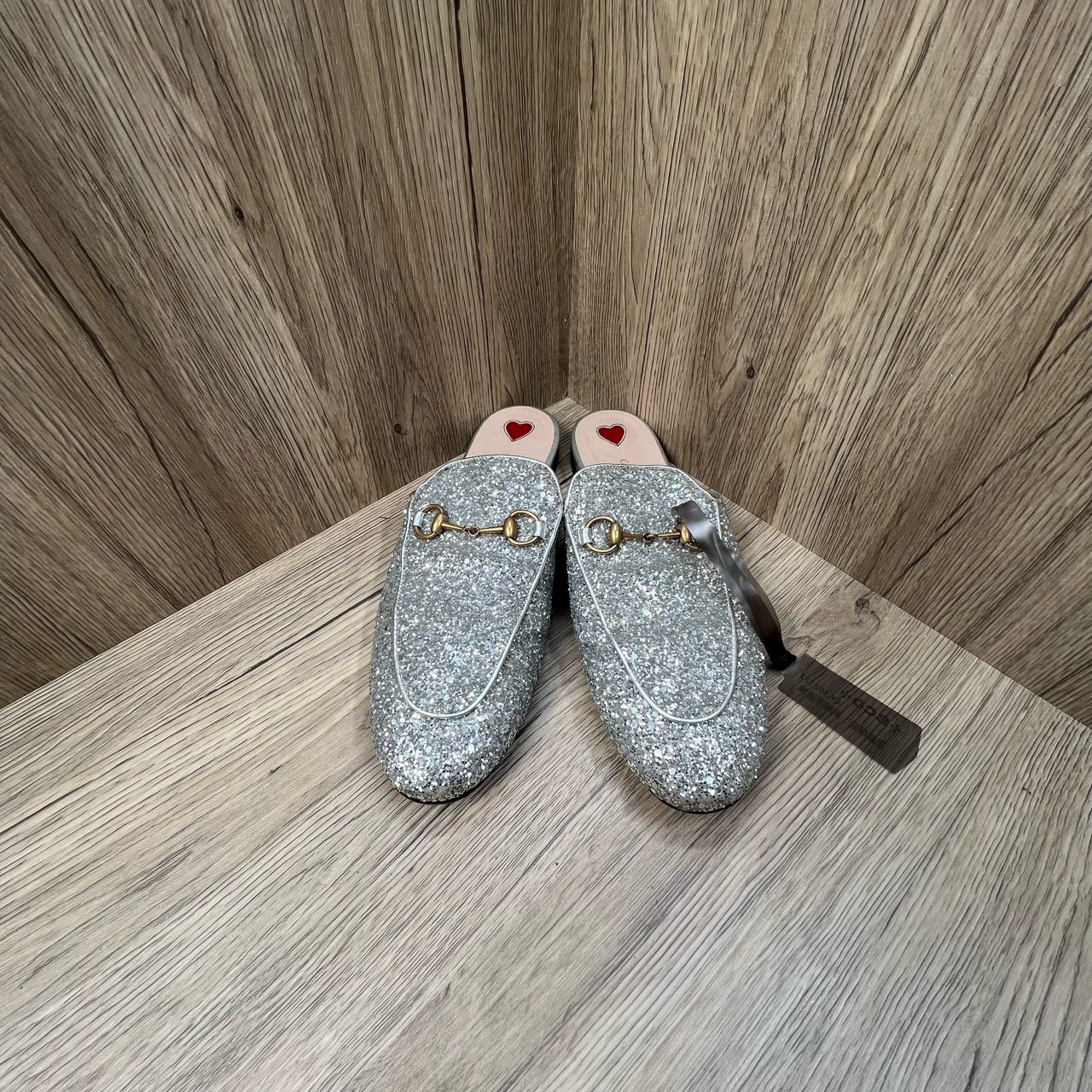 95新 GUCCI/古驰 闪银穆勒半拖 39码/95新/无配件