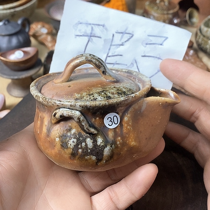 杯手工粗陶、柴烧茶器