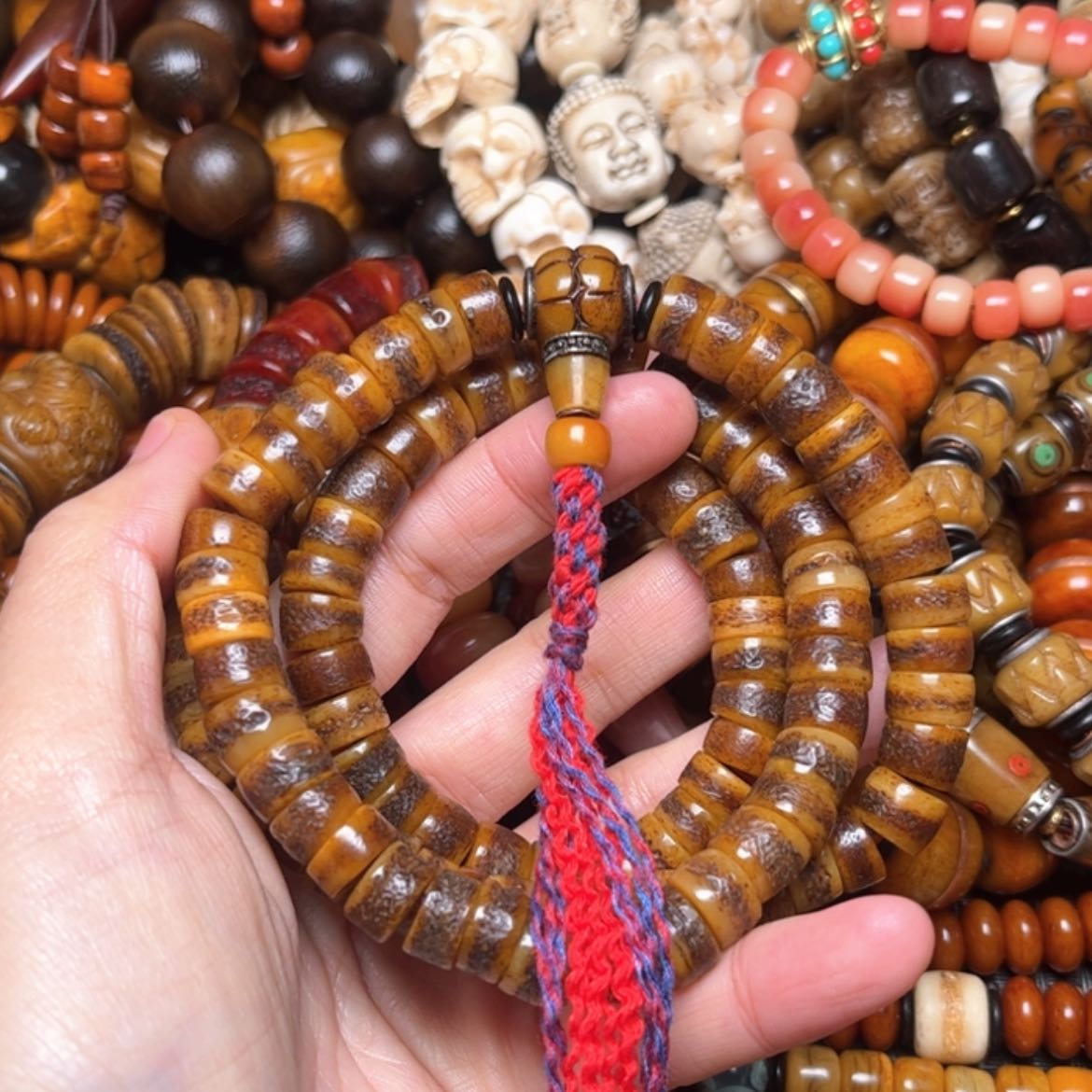 【闪购商品】牛骨手串/手链牛骨原色切片10×108颗