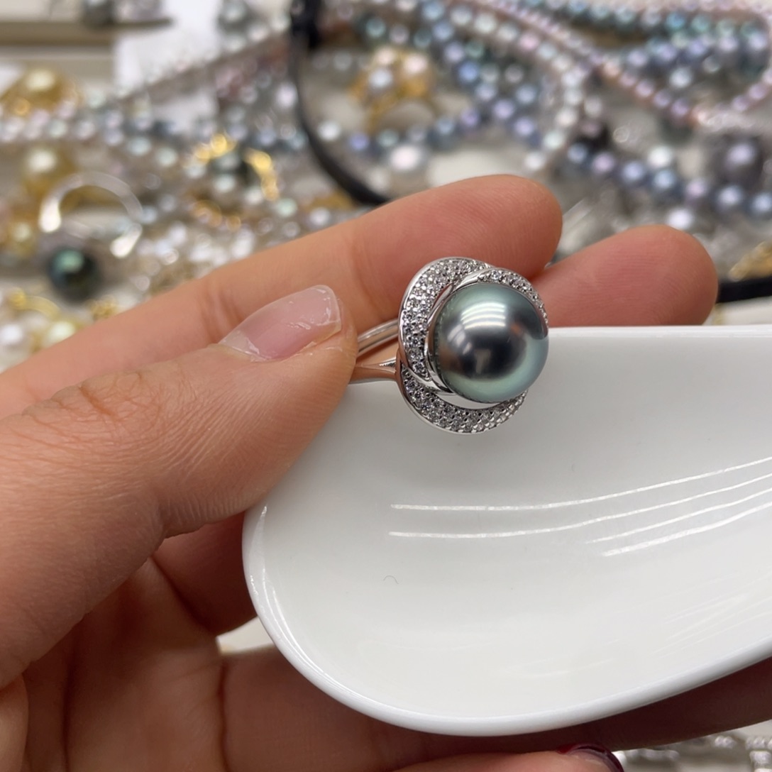 海水珍珠戒指银S925镶嵌