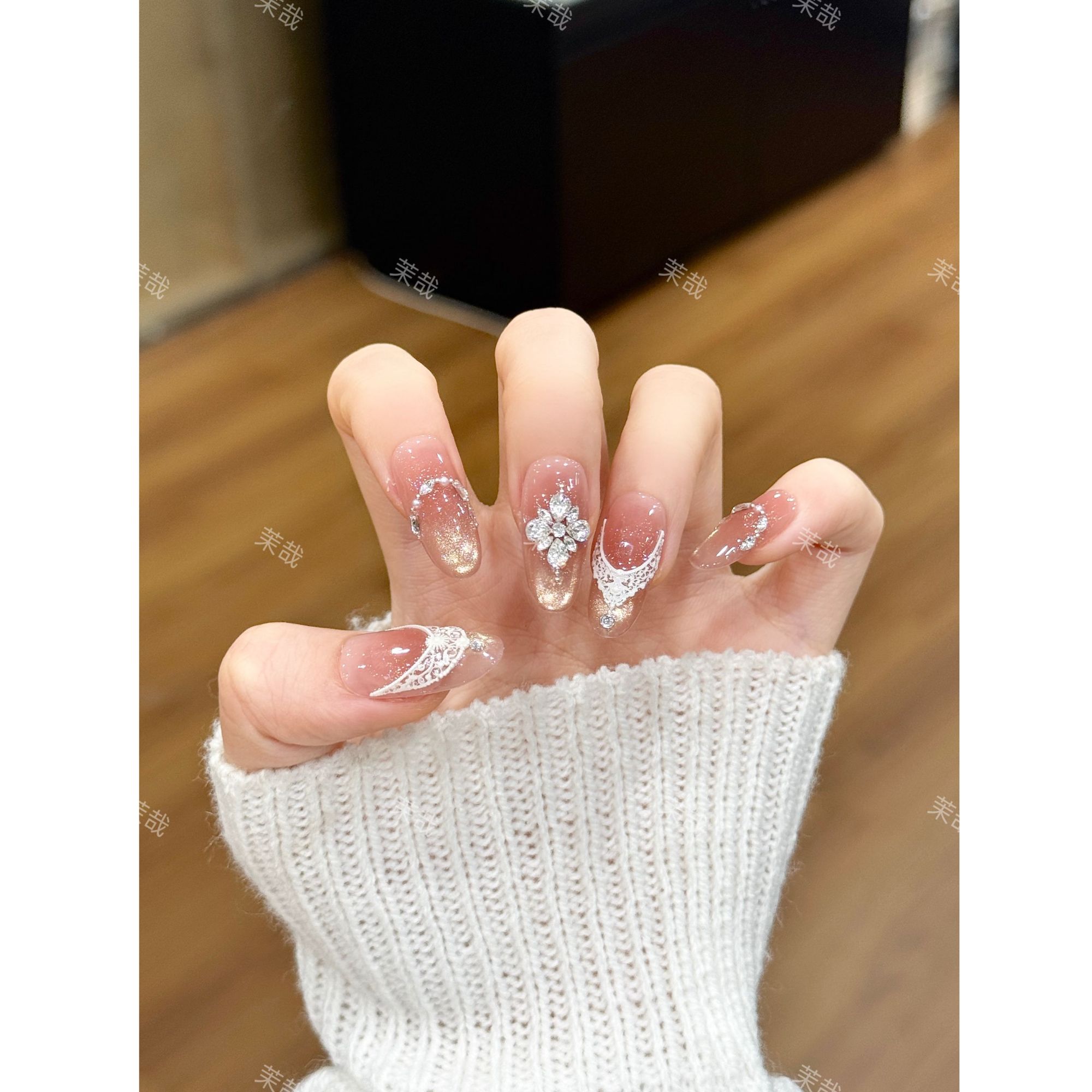 茉哉【缕金绣】纯手工定制美甲拆卸穿戴甲A5220