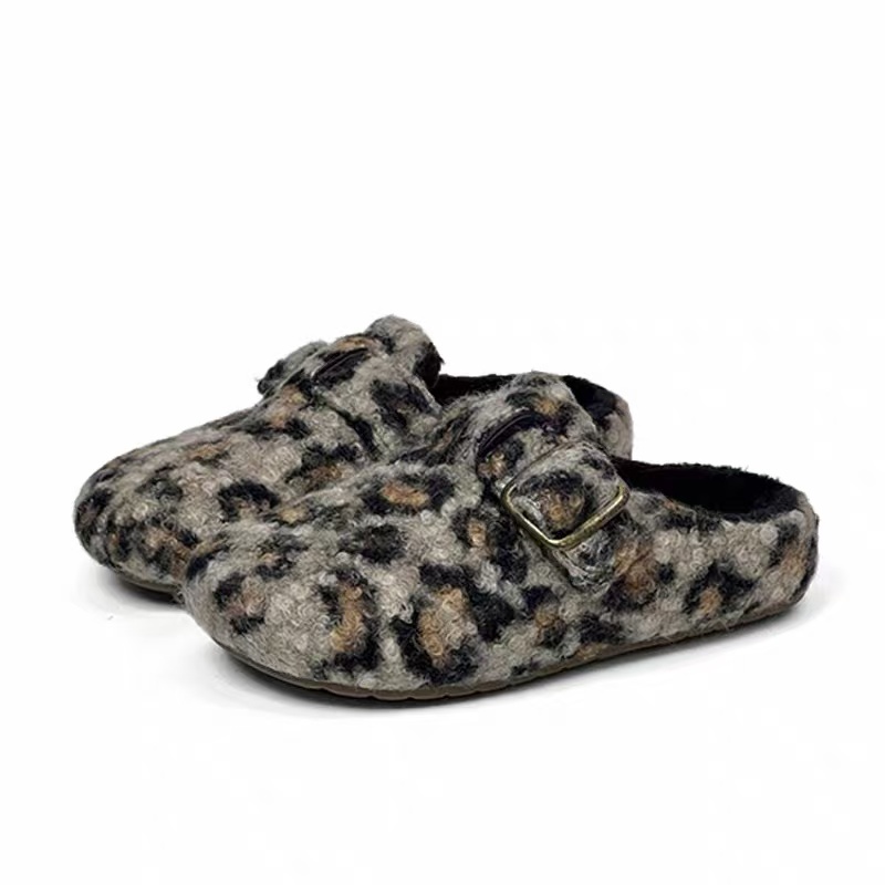 简约舒适厚底棉拖鞋男女外穿加绒保暖勃肯鞋冬