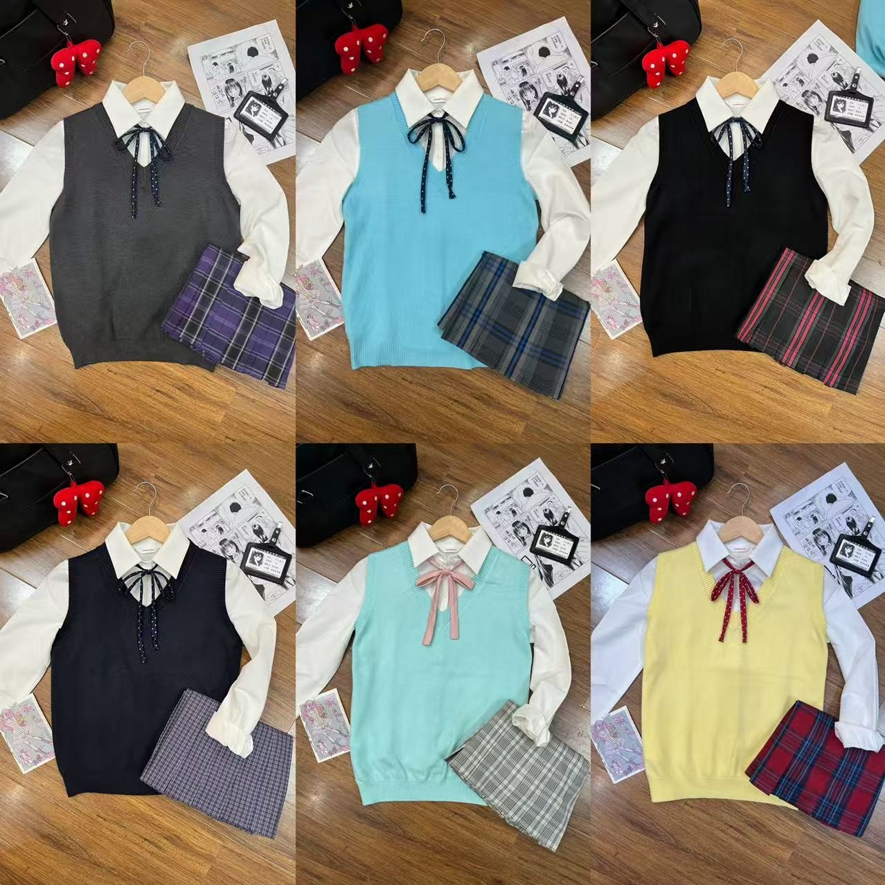 【马甲背心】JK制服学院风套头毛衣针织学院风日系校供甜美学生秋冬