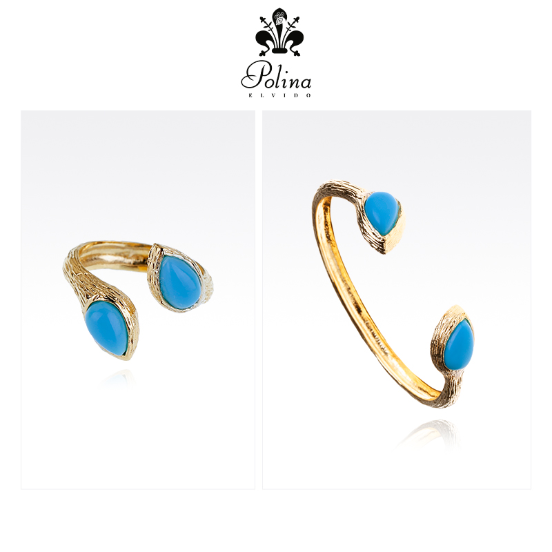 AZLOOK 套装【意大利品牌】POLINA ELVIDO水滴手镯戒指套装