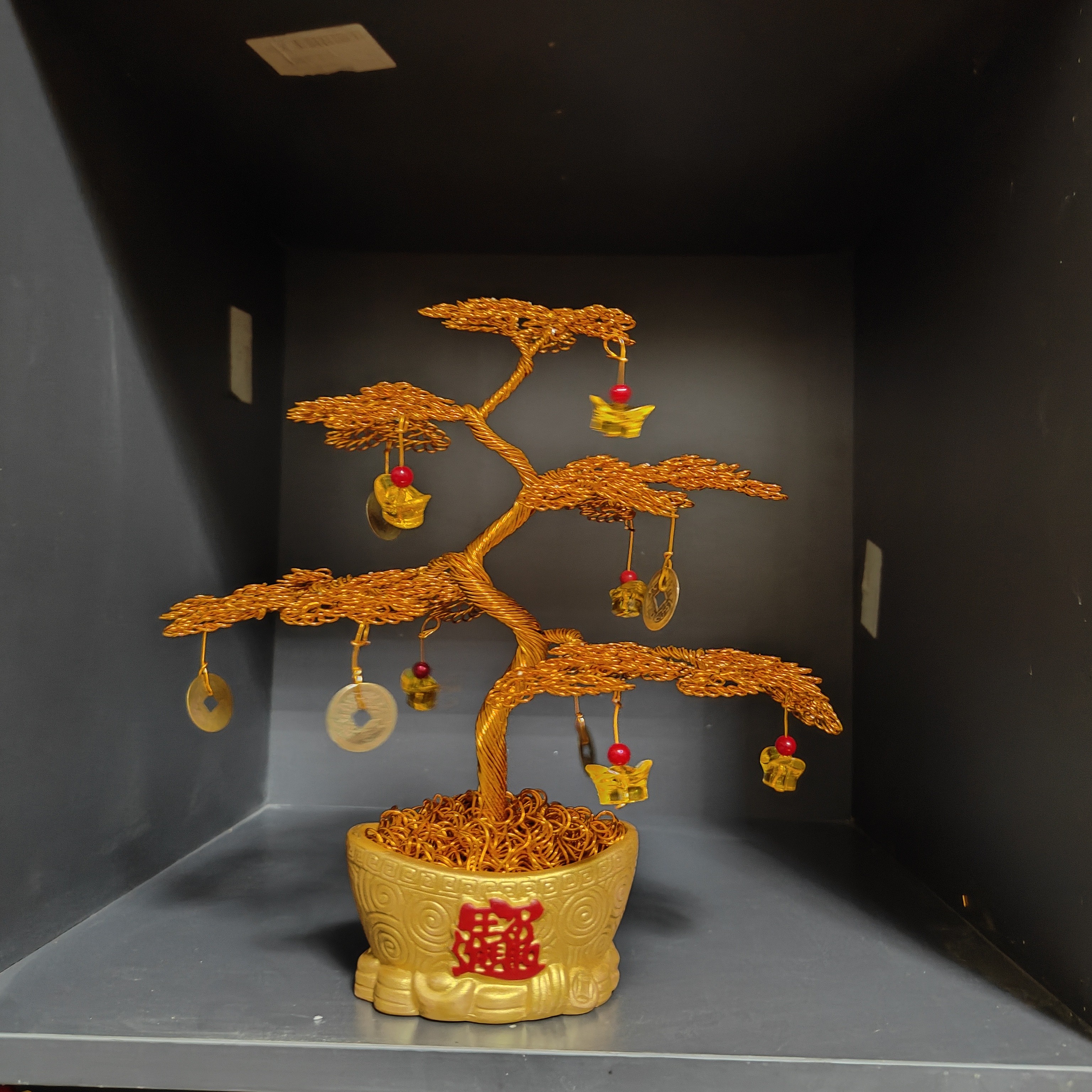 纯手工制作元宝发财树高28厘米