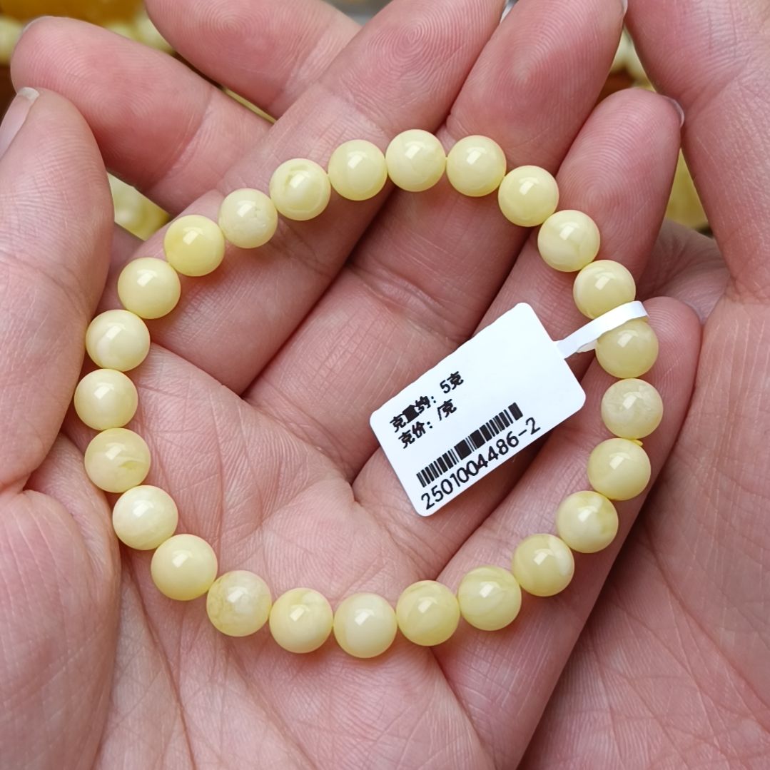 蜜蜡手链未镶嵌7圆珠