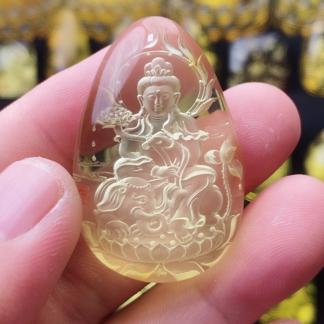 【闪购商品】金珀颈饰未镶嵌琥珀阴雕