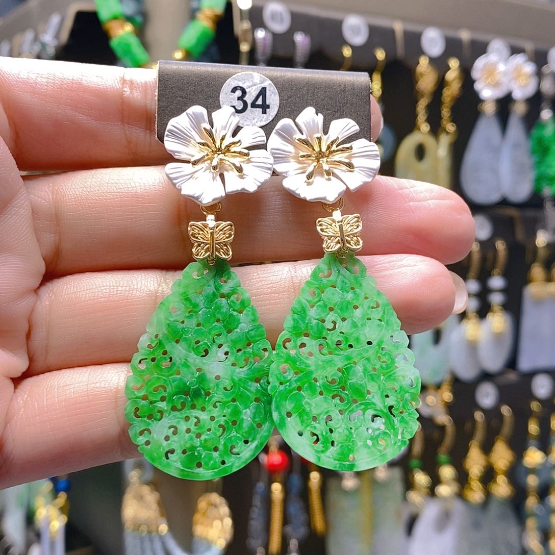 未镶嵌翡翠耳饰翡翠