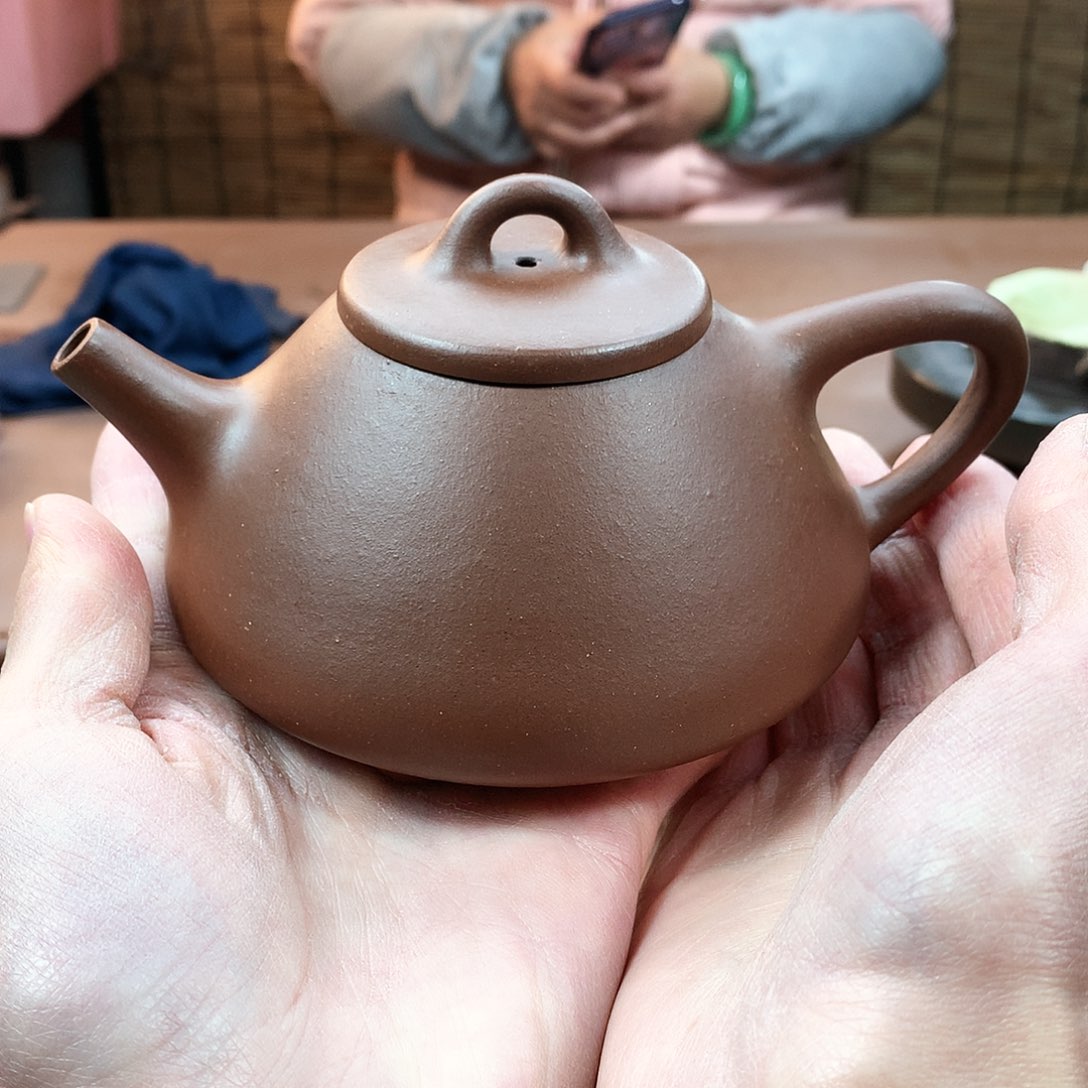 紫砂茶壶子冶石瓢 紫泥 300cc 周宜君