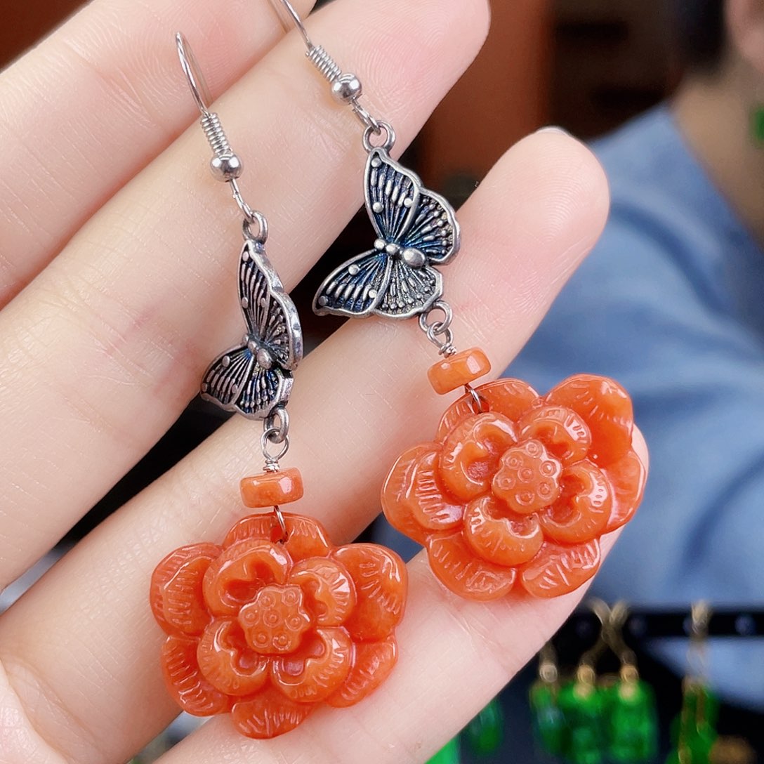 翡翠未镶嵌耳饰饰品