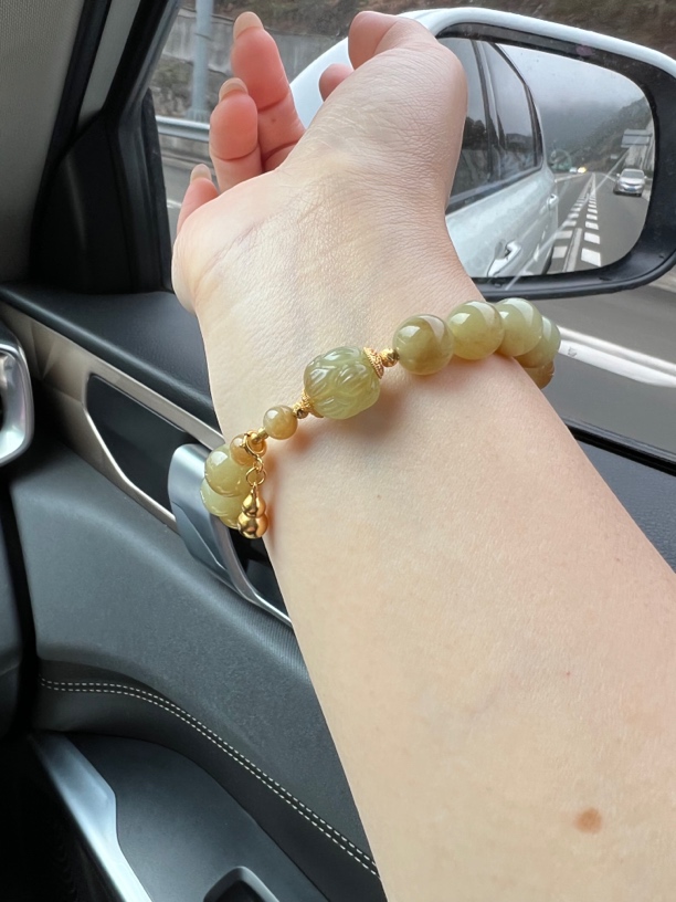 和田玉糖白手串卡1.0cm适合手围15-16，下单联系客服