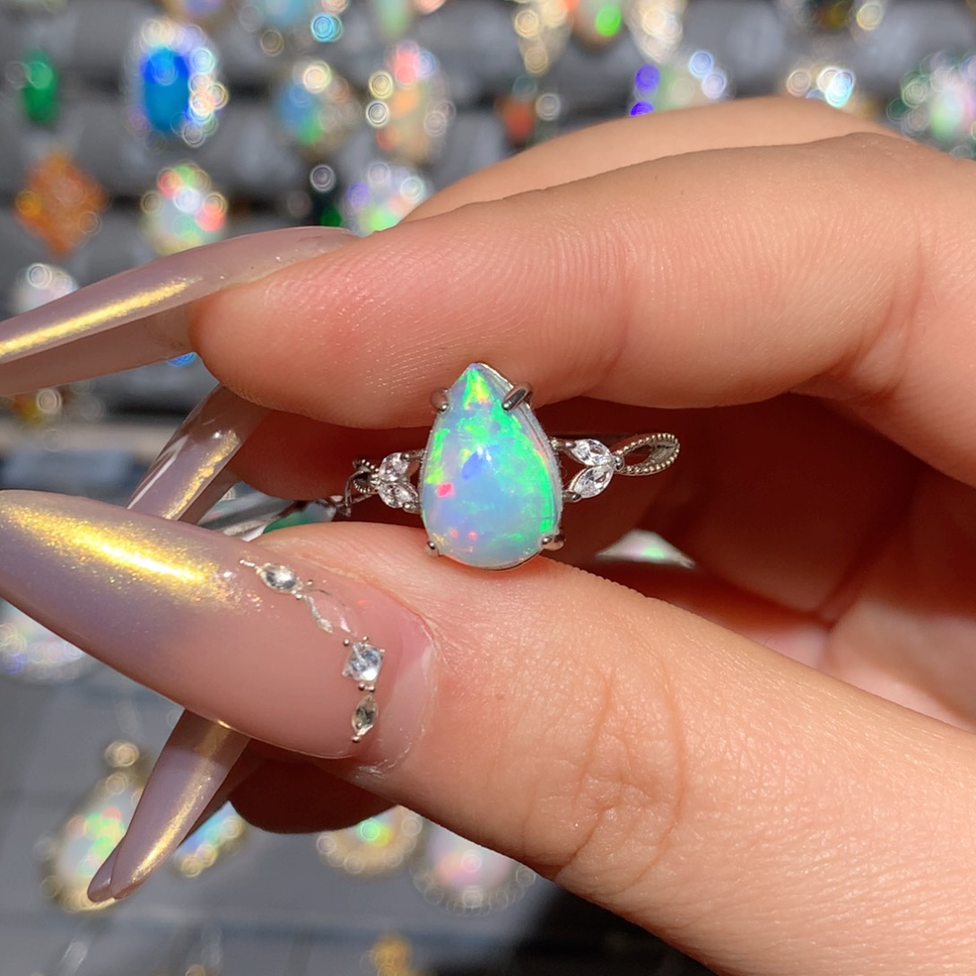 欧泊福利戒指t银S925镶嵌