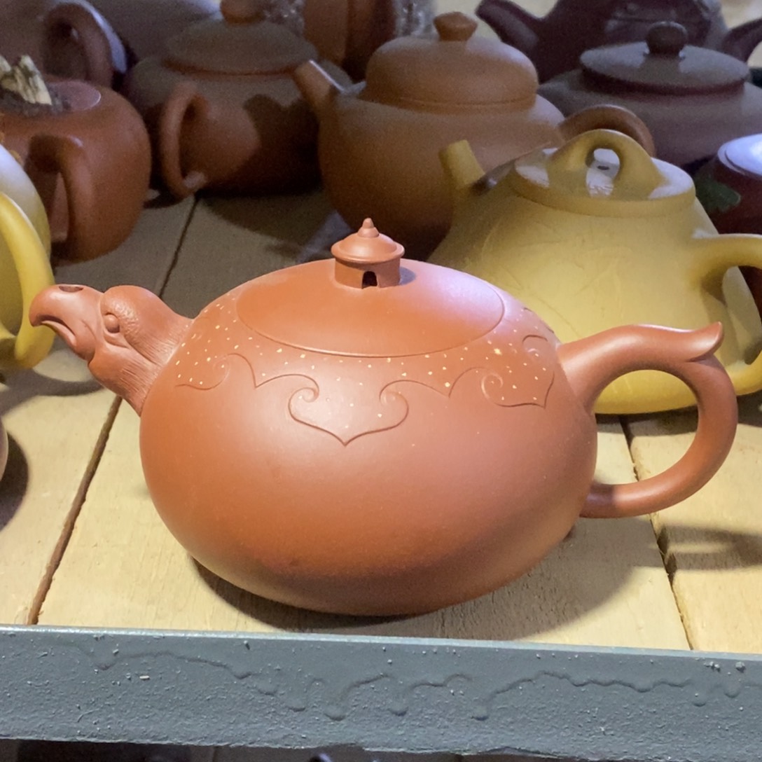 紫砂茶壶白28 潘国芳 老鹰 清水泥