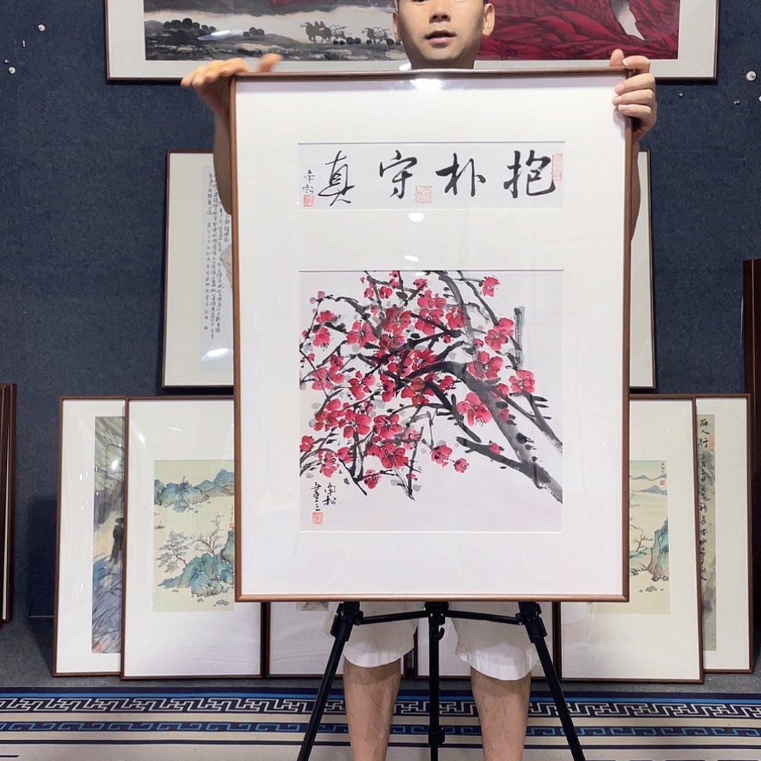 国画手绘画作品带框60/80