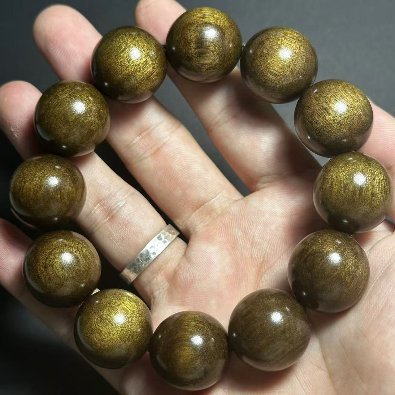 阴沉木2.0单圈手串文玩男女同款好物 2.0cm圆珠单圈手串