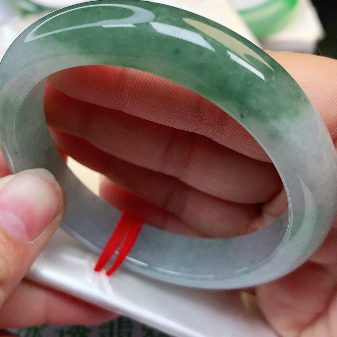 未镶嵌手镯翡翠缅甸天然翡翠半山水160号