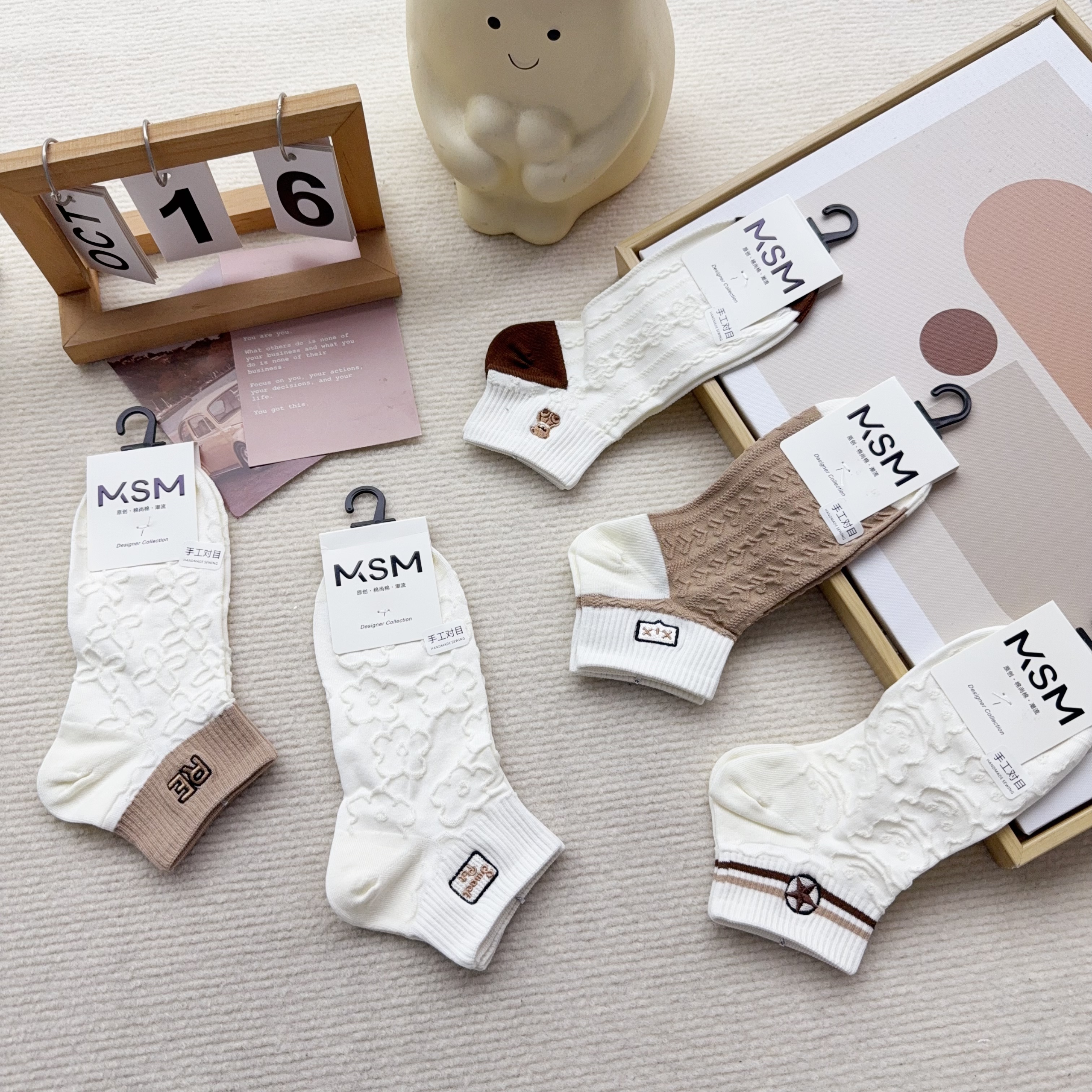 ac-6826 五双女袜休闲韩系船袜