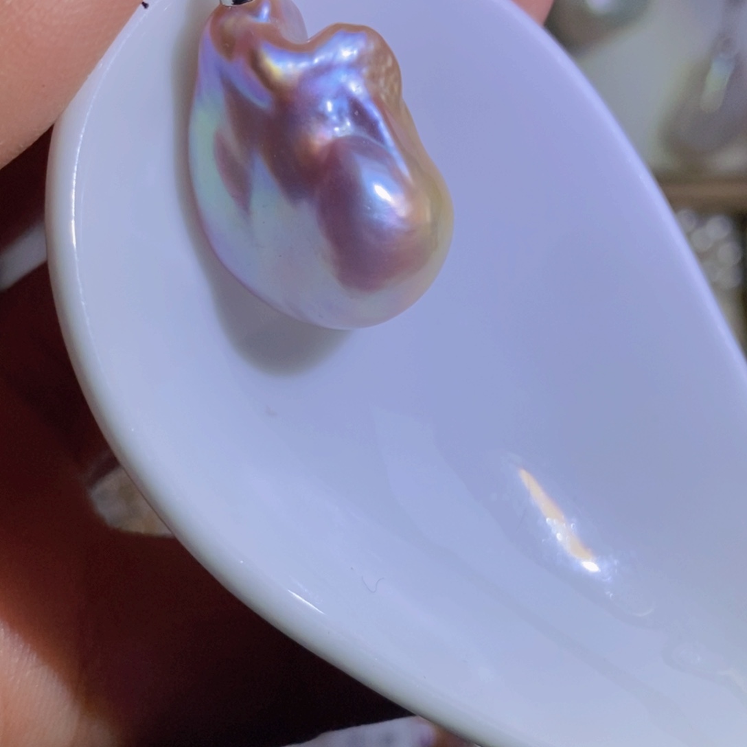 银S925镶嵌天然淡水珍珠淡水珍珠