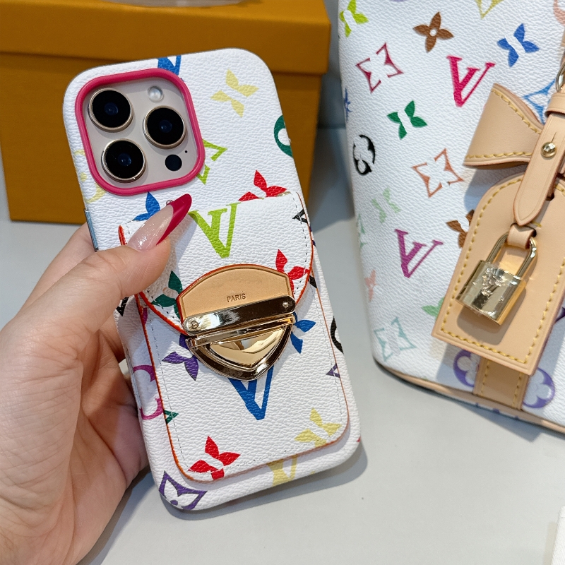 黑白三彩卡包苹果手机壳16promax适用14新款15防摔12全包13