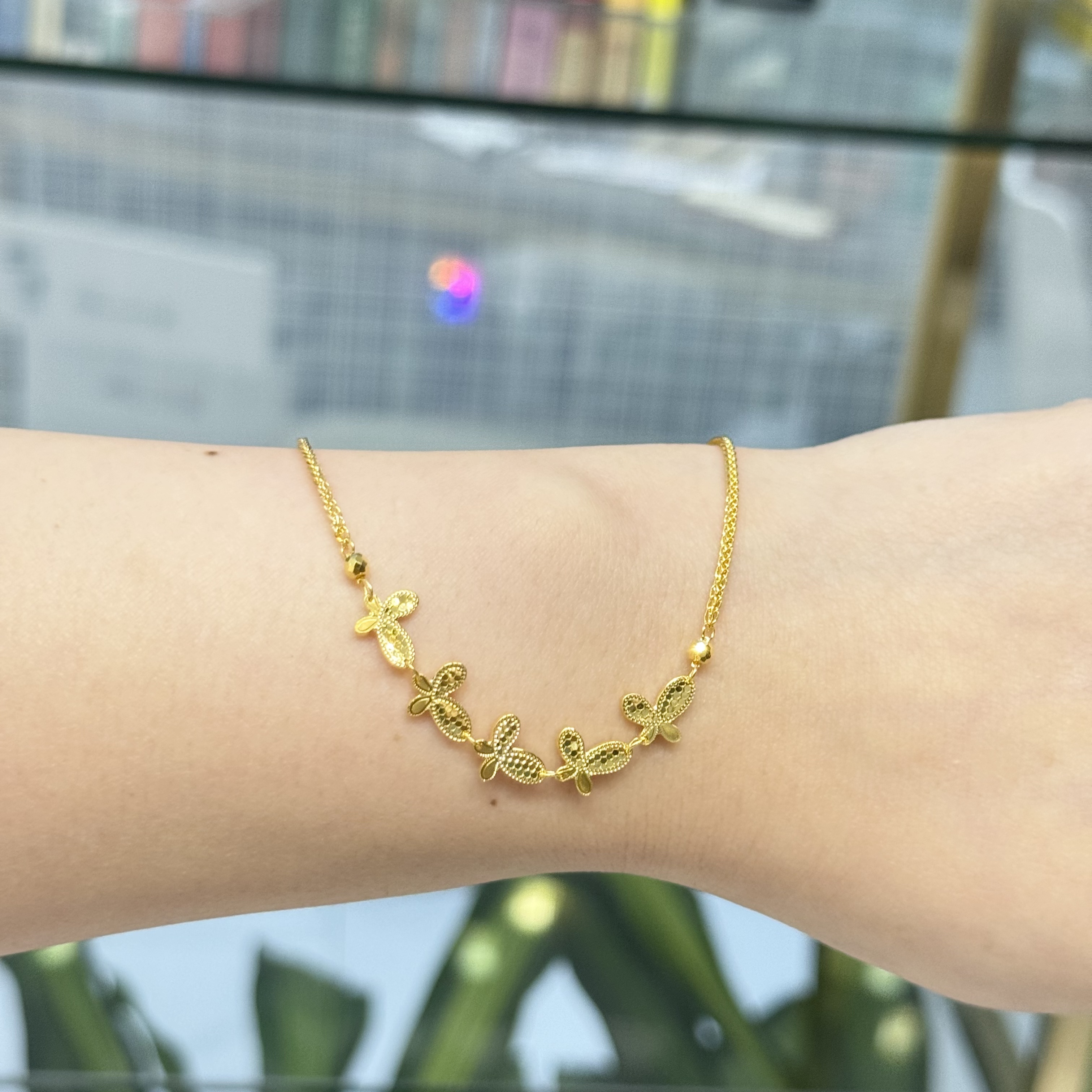 肖肖专属-B-PT950【PT鱼鳞五蝴蝶手链】铂金950首饰