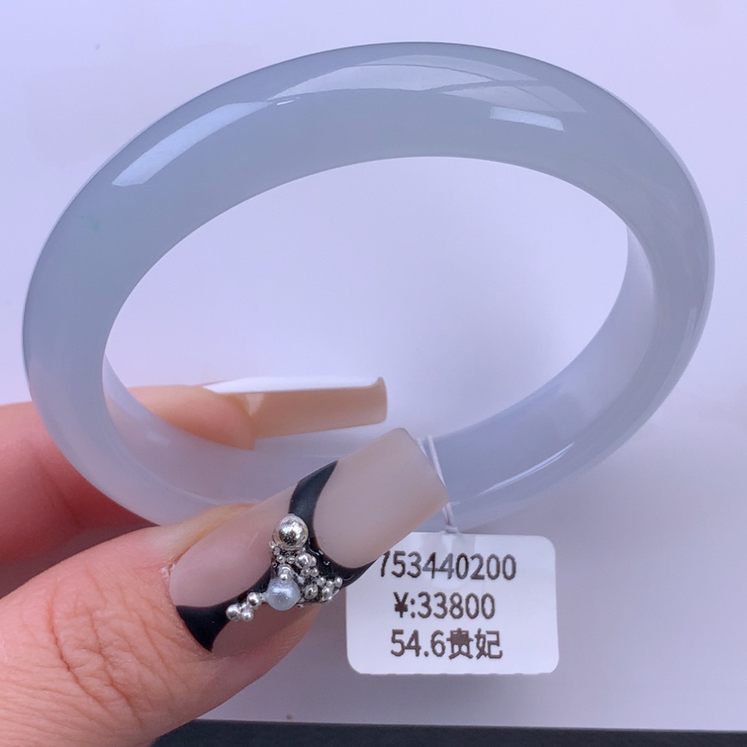 翡翠手镯未镶嵌冰胶奶白贵妃手镯